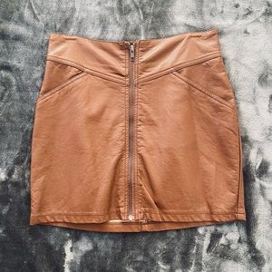 H&M brown zip up skirt